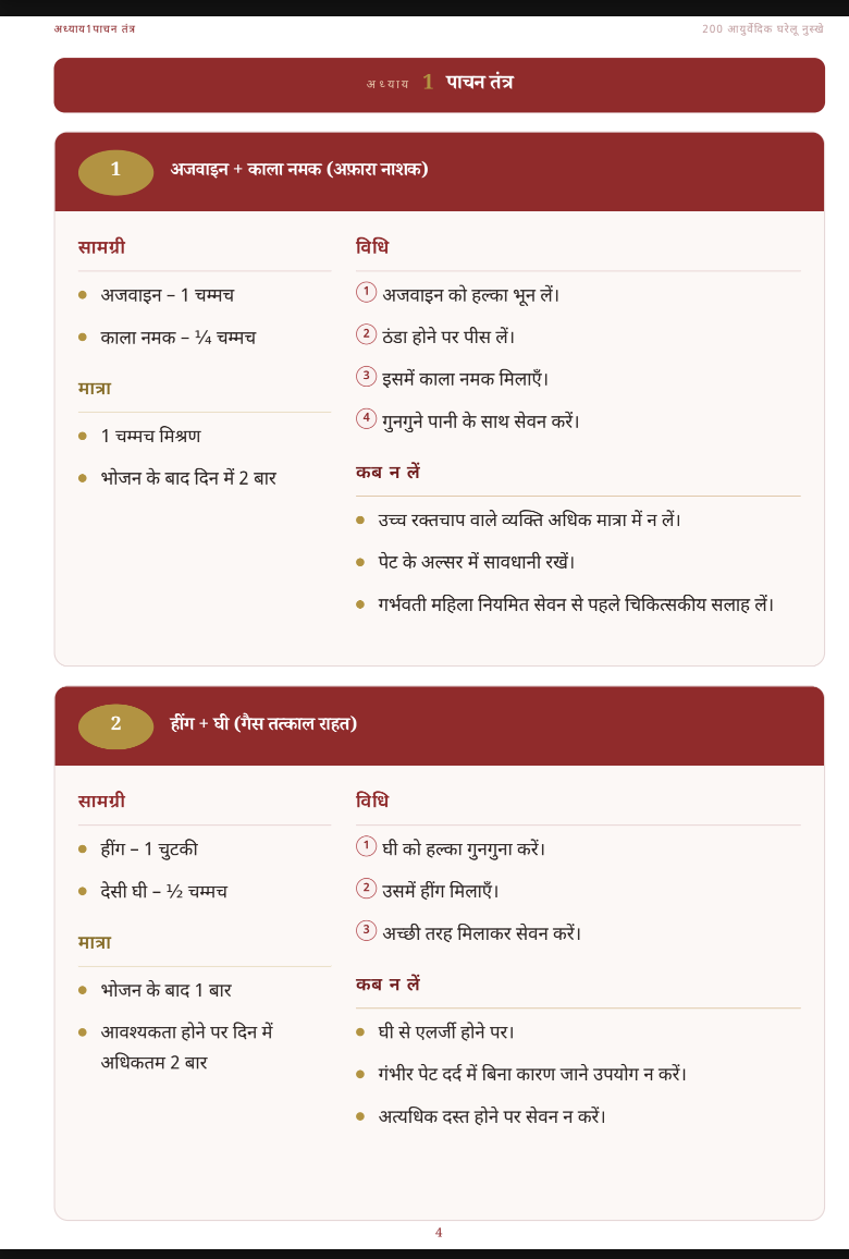पाचन तंत्र के नुस्खे
