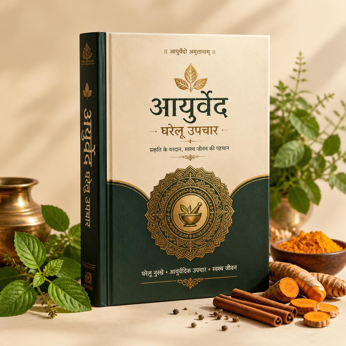 आयुर्वेदिक घरेलू उपचार पुस्तक का कवर